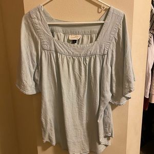 Denim short sleeve shirt